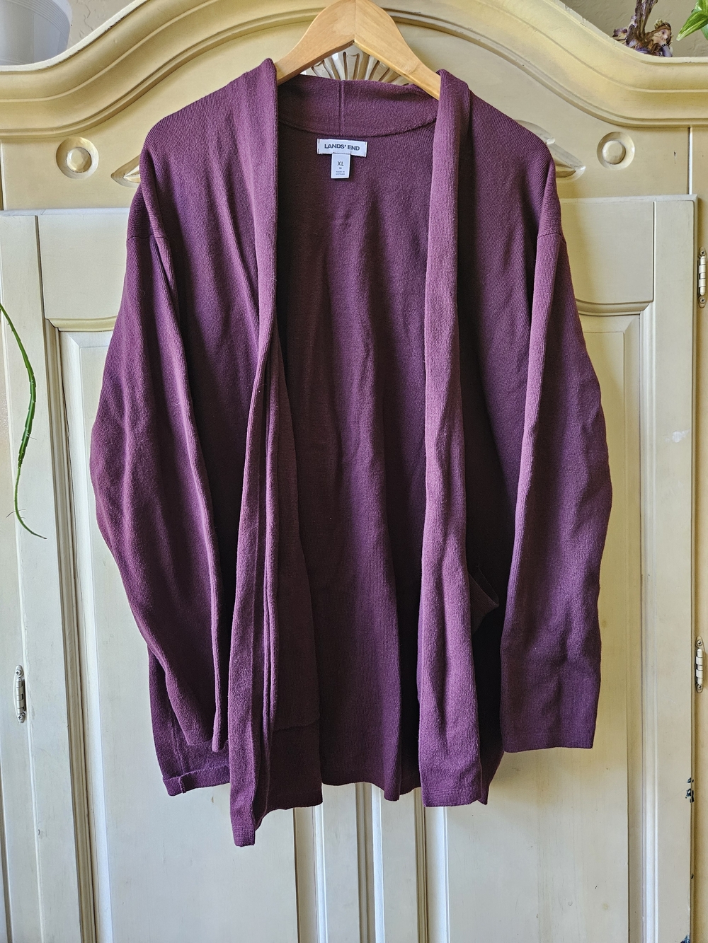 Open-Front Cardigan in Plum